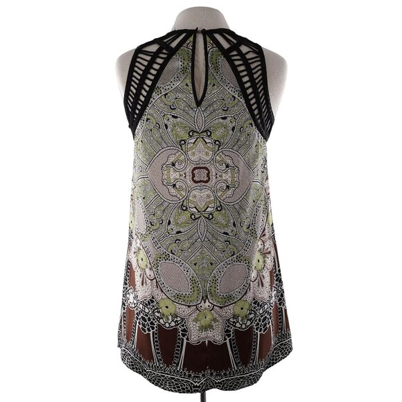 Silk Sleeveless Slip Style Tunic Mandela Print Sz 6 NWT Etcetera Bistro - Picture 3 of 7
